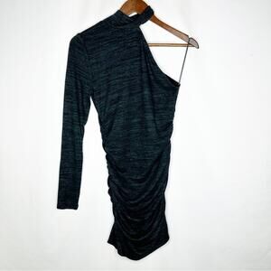 n:PHILANTHROPY Heather Grey One Shoulder Long Sleeve Ruched Dress NWT in Small